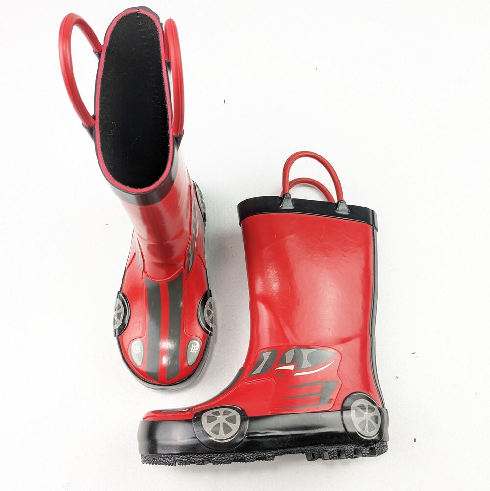 Cat & Jack Red Racecar Wellies - Toddler 7